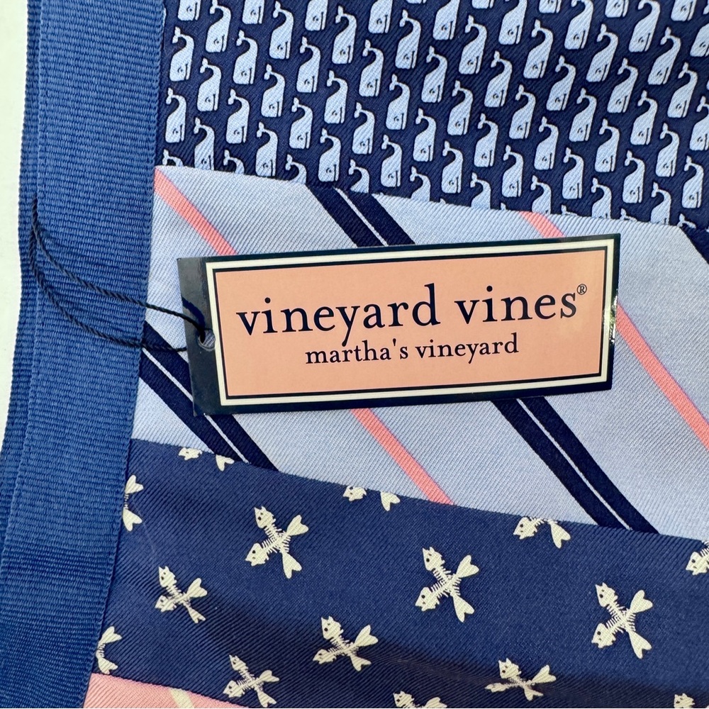 Vineyard Vines Silk Skirt Tie Gal Patchwork Mini Blue Pink Striped Nautical SZ 6 - Picture 10 of 14